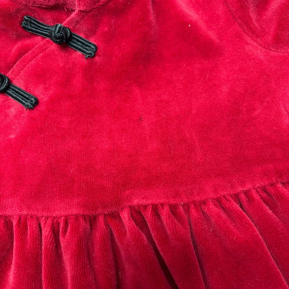 VTG Baby Gap Red Velvet‎ Mandarin Collar Dress Girls 18 24 Months
